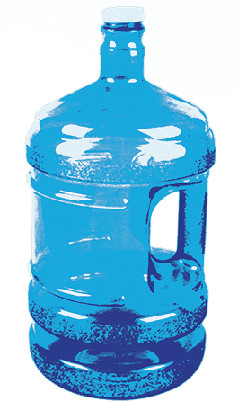 dark blue water bottle used by Coster Engineering for water vending machines
