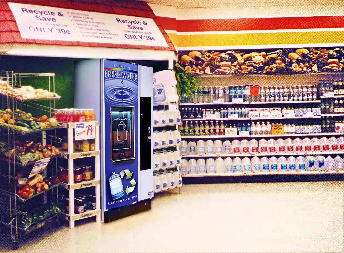 full size vending machine unit in a super market